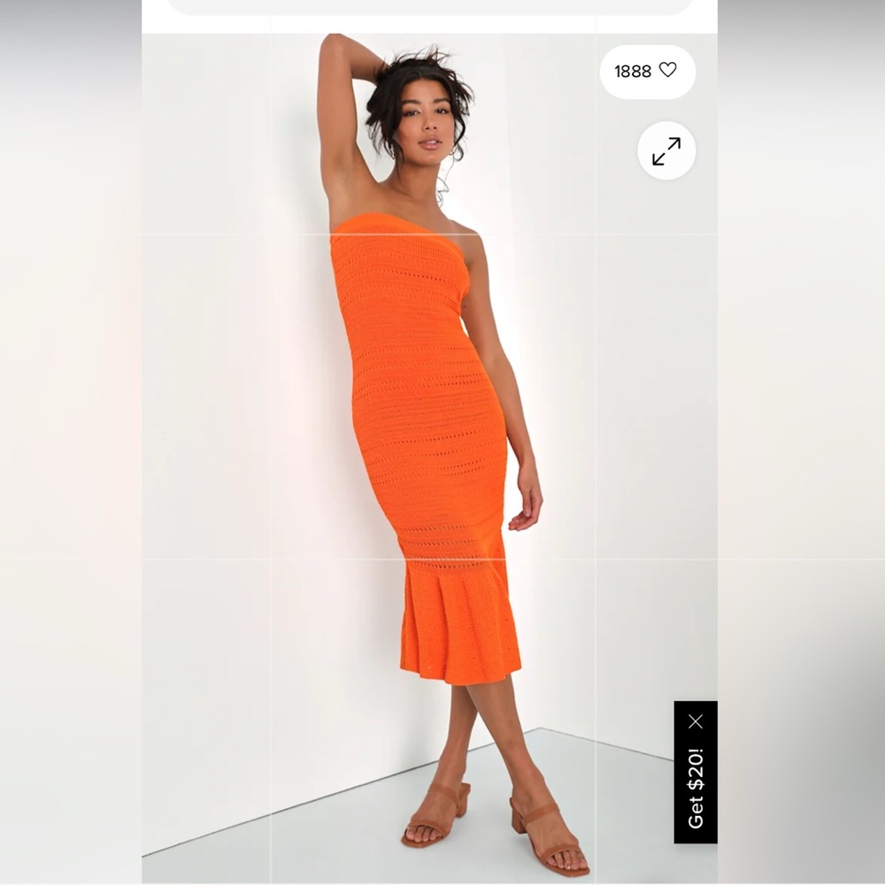 Lulu's One Shoulder Orange Knit Dress